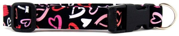 Brushed Hearts Dog Collar (Option: Small)