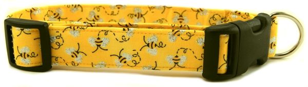 Metallic Bumble Bees Dog Collar (Option: Small)