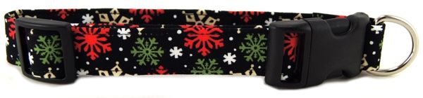Peppermint Snowflakes Dog Collar (Option: Small)