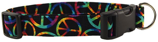 Rainbow Peace Signs Dog Collar (Option: Medium)