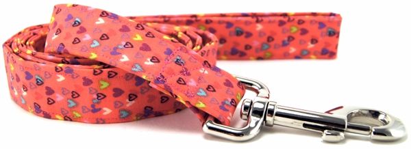 Tiny Colorful Hearts Dog Leash (Option: Small)